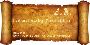 Latosinszky Maximilla névjegykártya